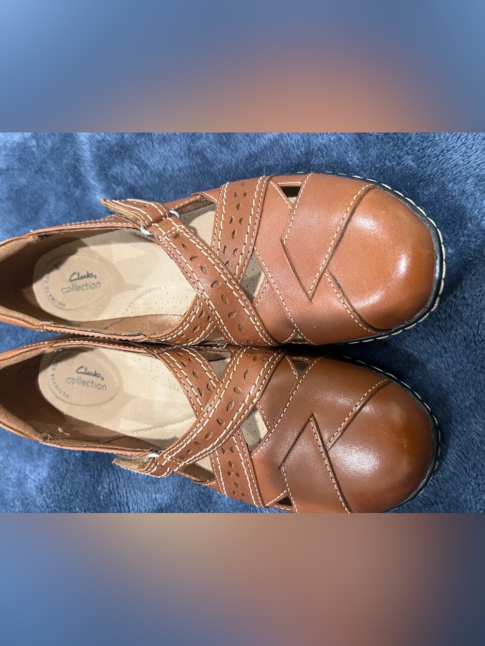 Clarks Ashland Spin Q Brown Leather Cross-Strap